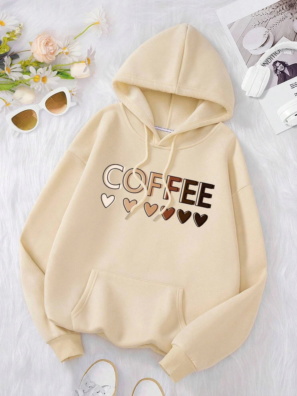 ☕ Love Coffee Funny Letter Graphic Hoody ☕