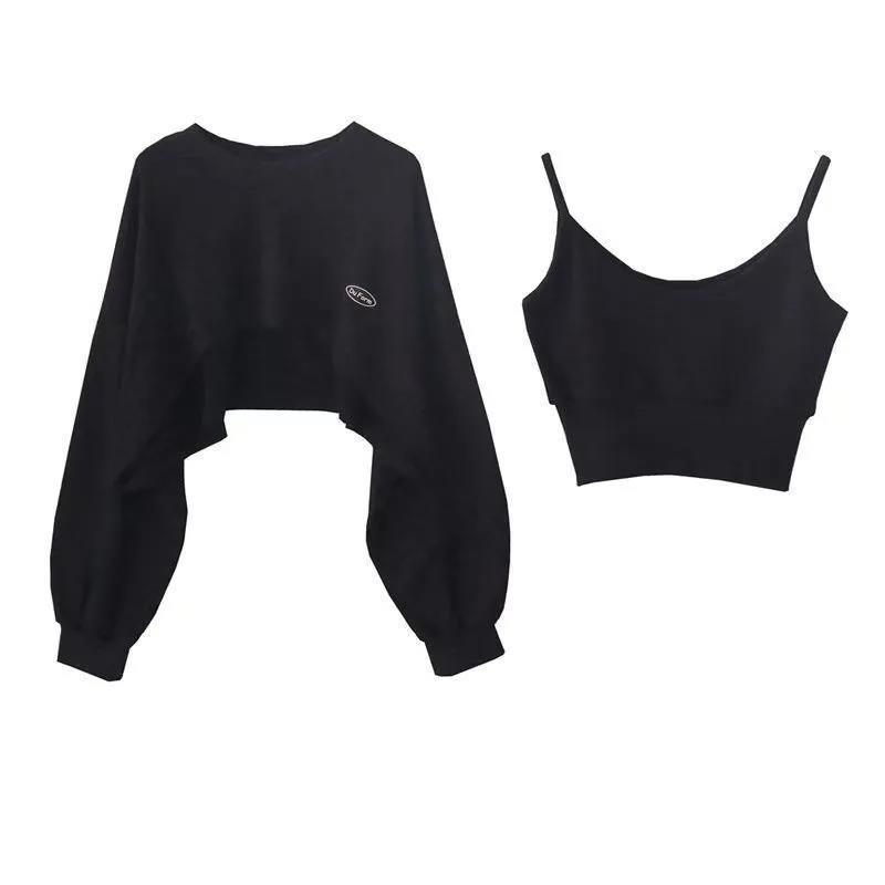 Asymmetrical Cropped Sweatshirt Set