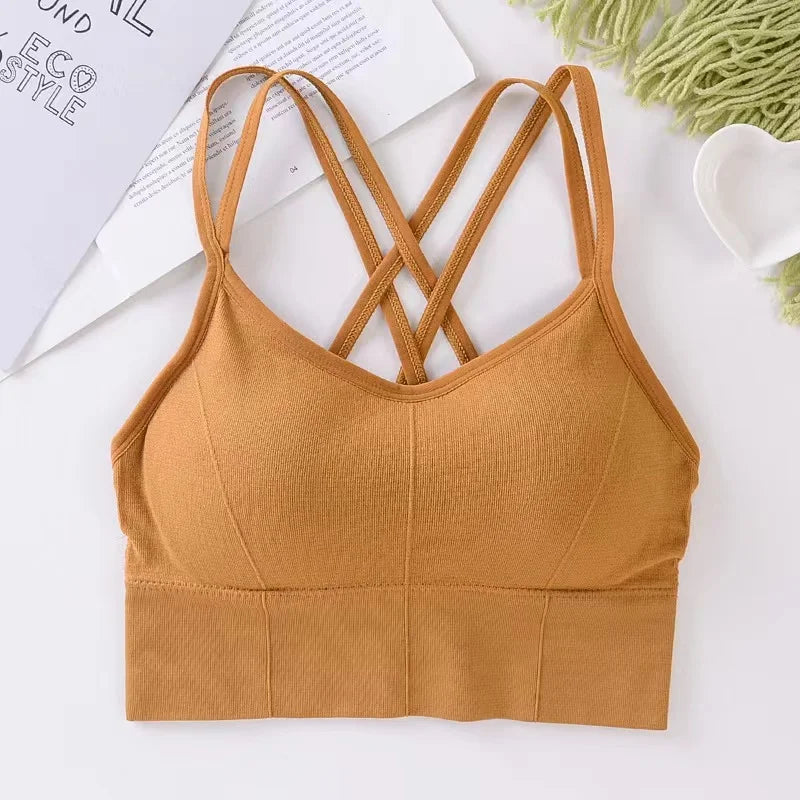 Cross-Back Push-Up Sports Bra