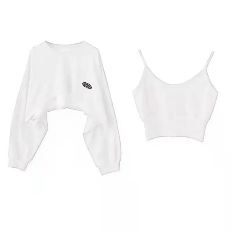 Asymmetrical Cropped Sweatshirt Set