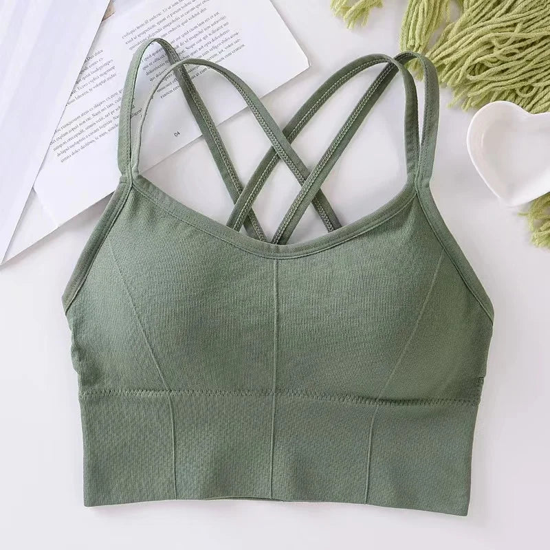 Cross-Back Push-Up Sports Bra