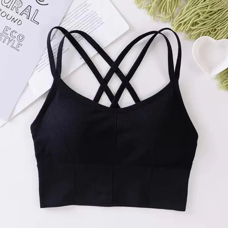 Cross-Back Push-Up Sports Bra